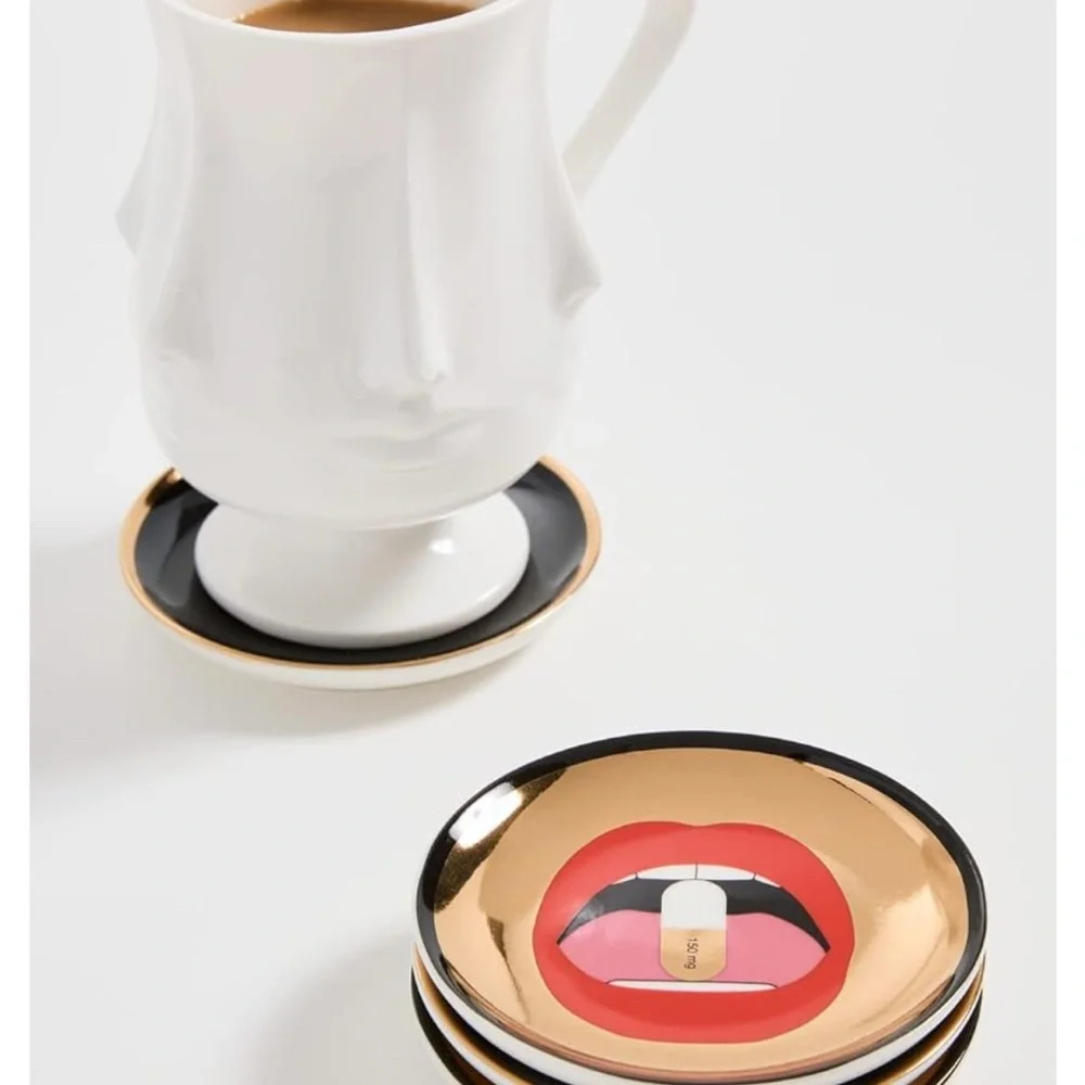 Jonathan Adler Full Dose porcelain coaster set of 4 #dinnerware nwb